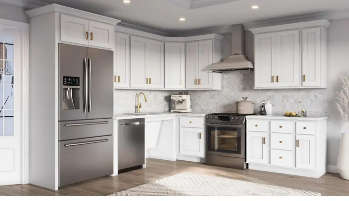 Design rendering of a Essential White kitchen — study cover