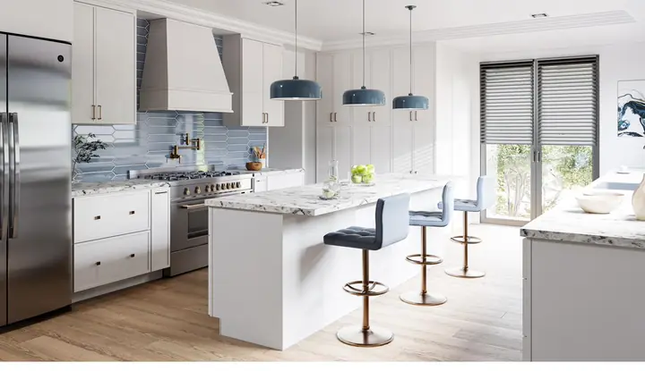 Design rendering of a Oslo White kitchen — study cover