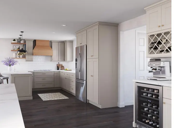 Design rendering of a Shaker Sand kitchen — study cover